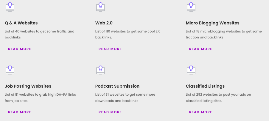 Backlink Repository features