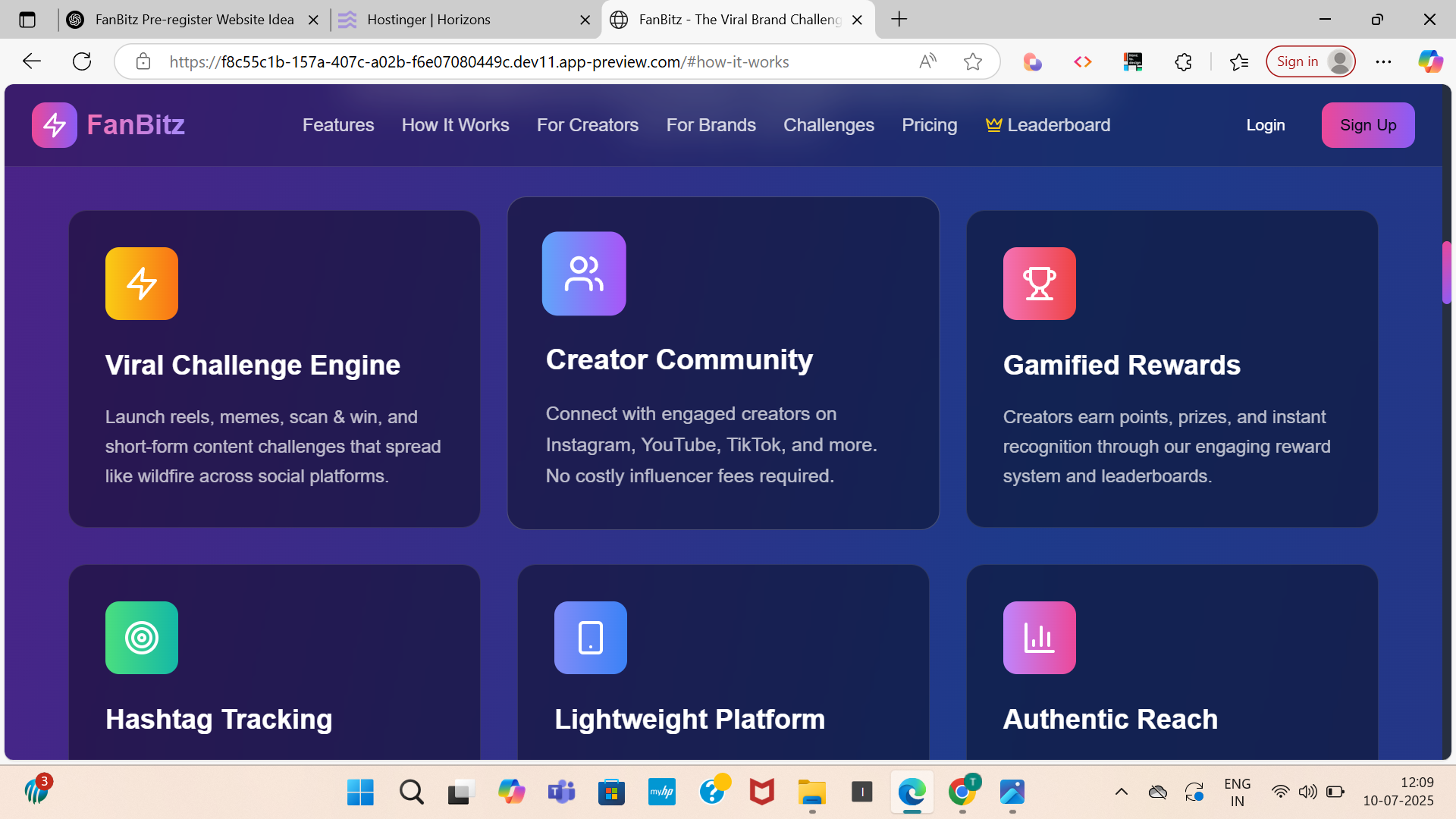 Fanbitz features