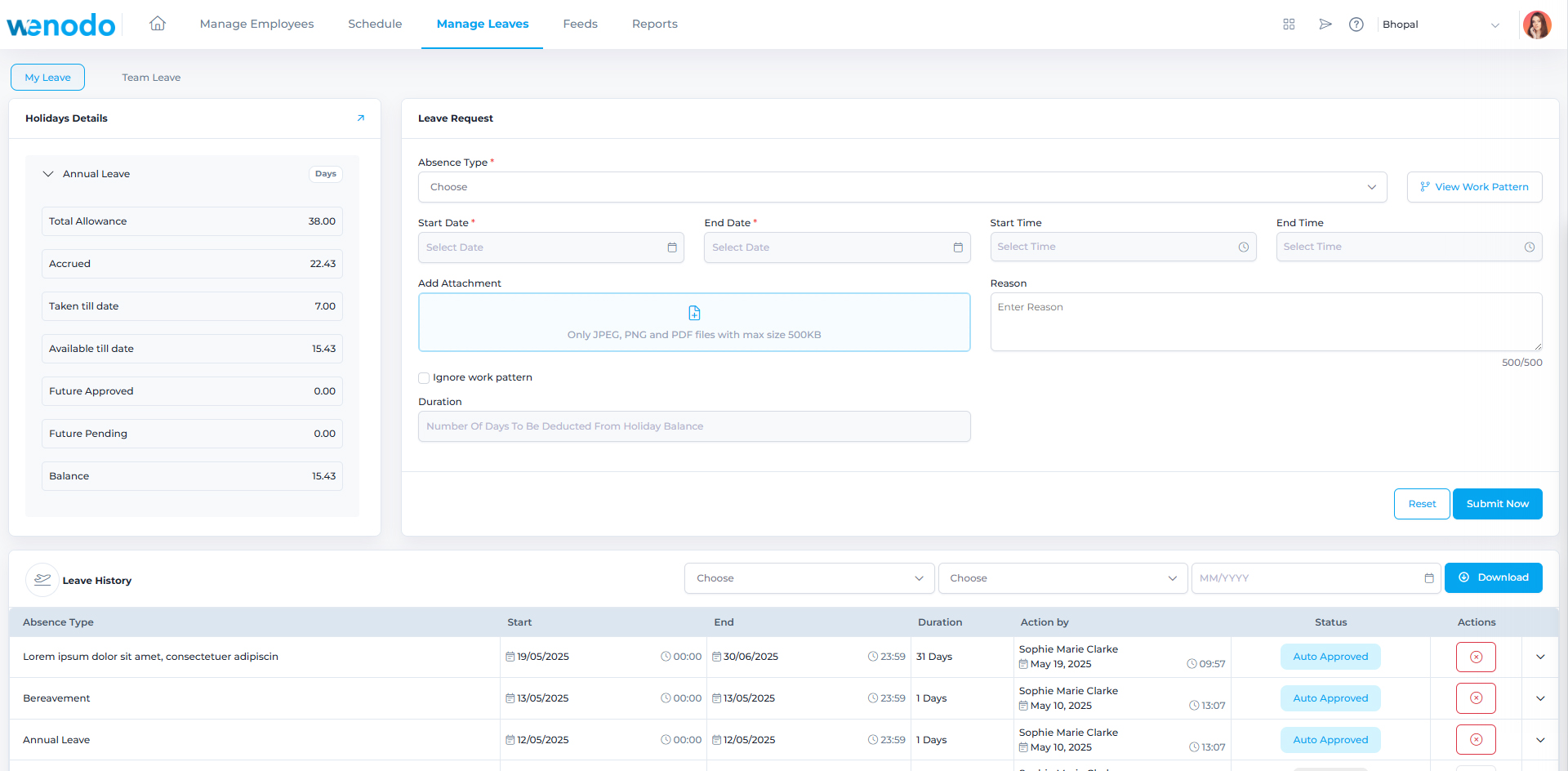 Wenodo People Management features