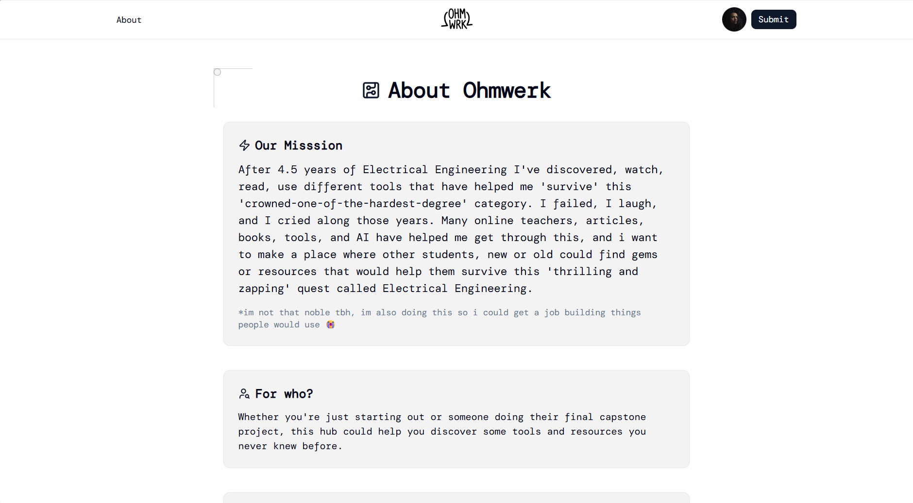 Ohmwerk features