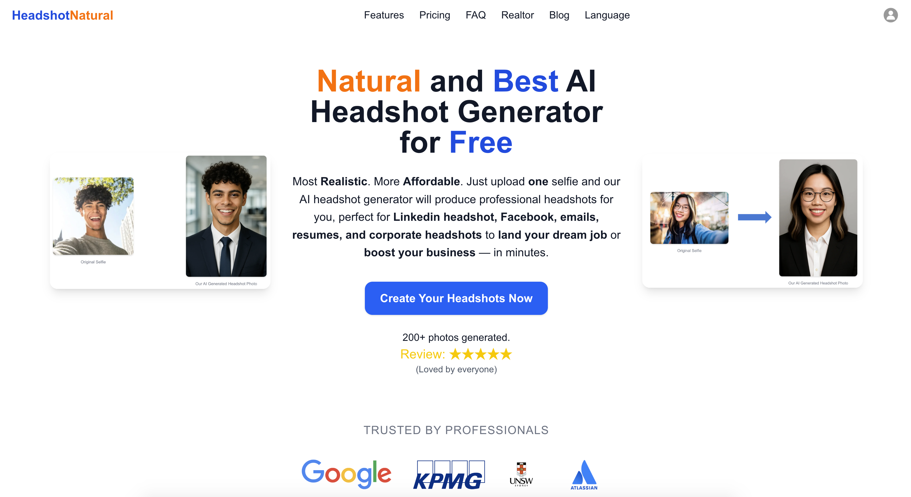 HeadshotNatural features